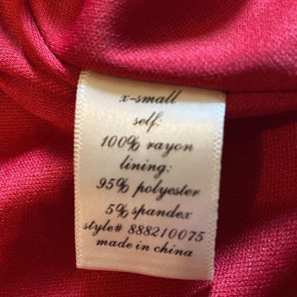 Alya Elegant Dark Red Embroidered Sleeveless Halter Dress. Tie back. Size XS. - Picture 11 of 11